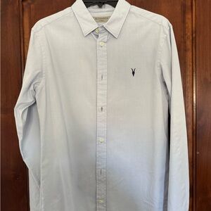All Saints Men's Sky Blue Button Down Shirt